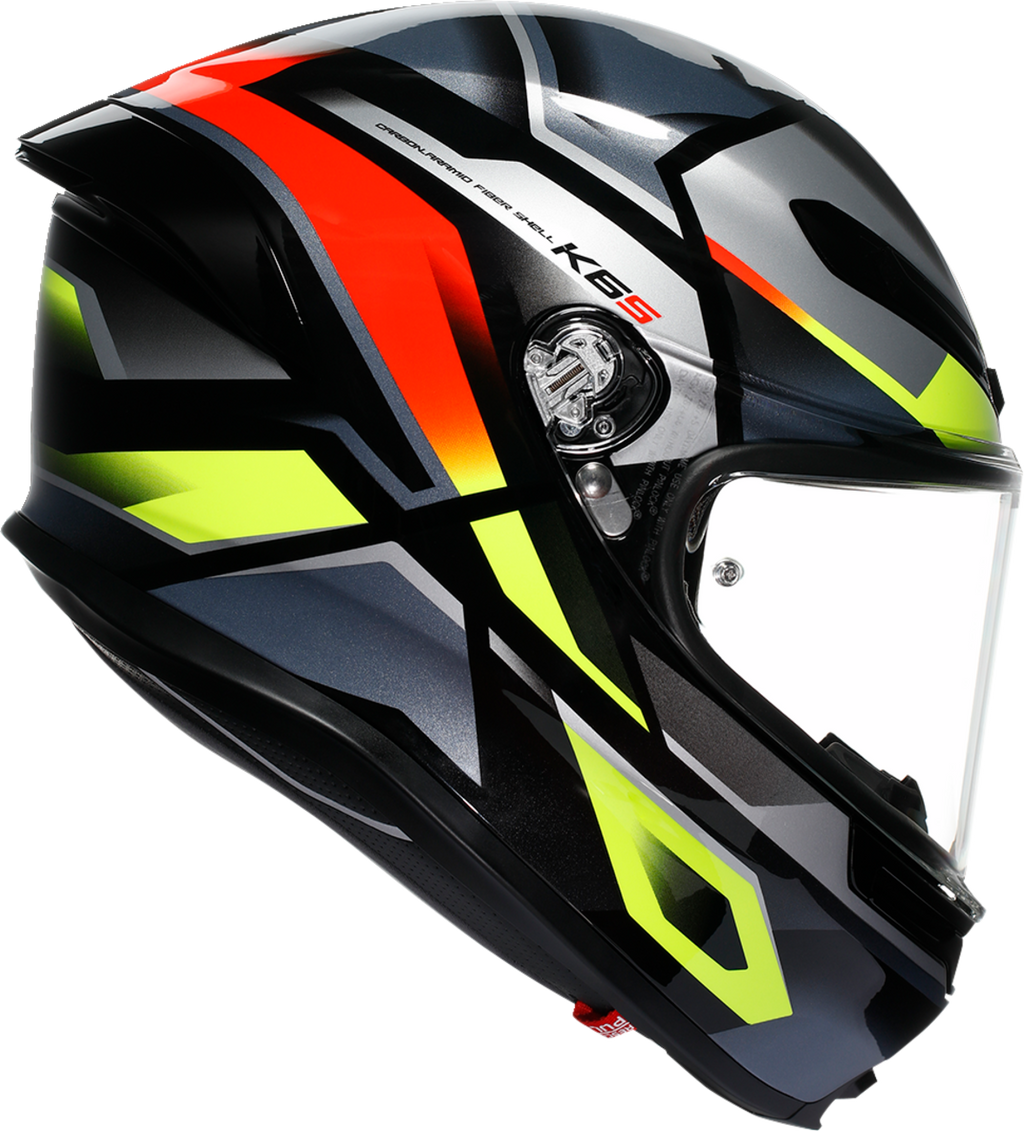 AGV K6 S Helmet - Erazer - Black/Red/Yellow Fluo (2)