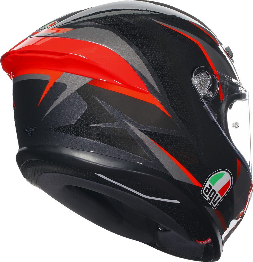 AGV K6 S Helmet - Slashcut - Black/Gray/Red