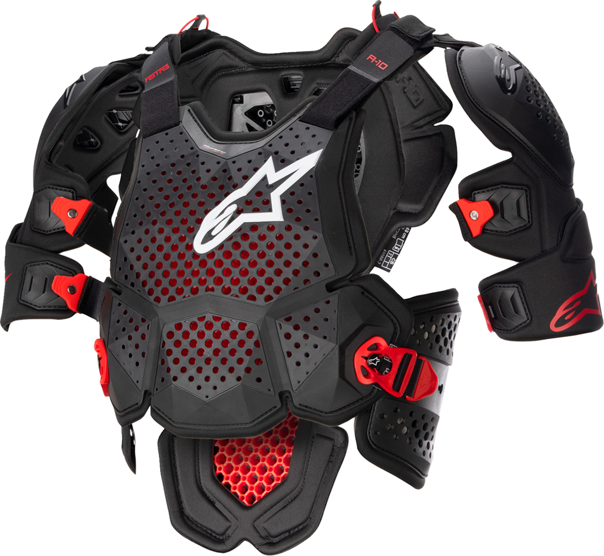 Alpinestars A-10 v2 Full Roost Guard - Black/Red - XS/S