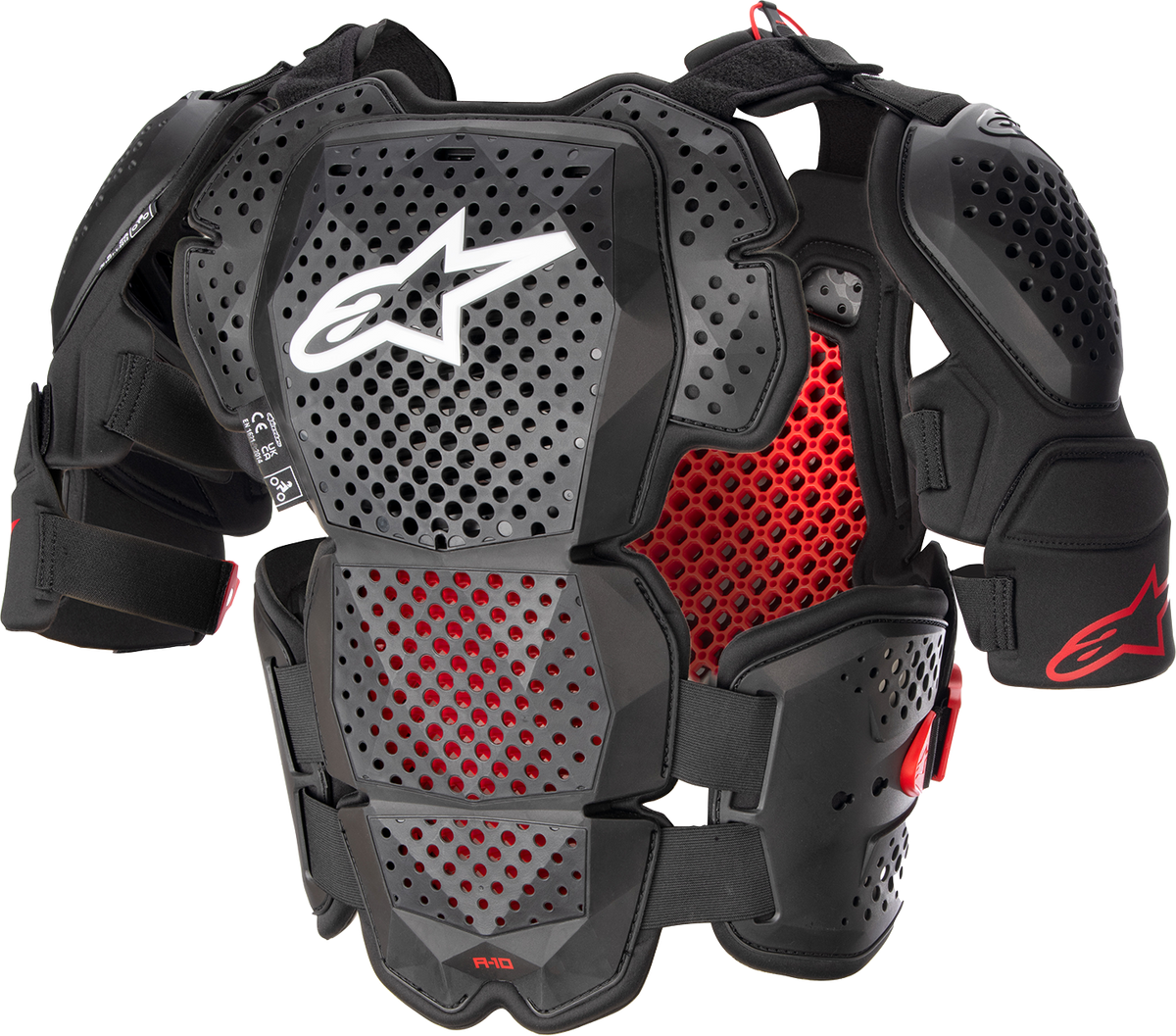Alpinestars A-10 v2 Full Roost Guard - Black/Red - XS/S