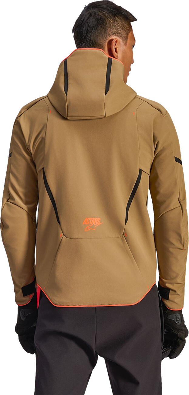 Alpinestars Aeroshell Waterproof Jacket - Dark Khaki/Black/Orange Fluo (2)