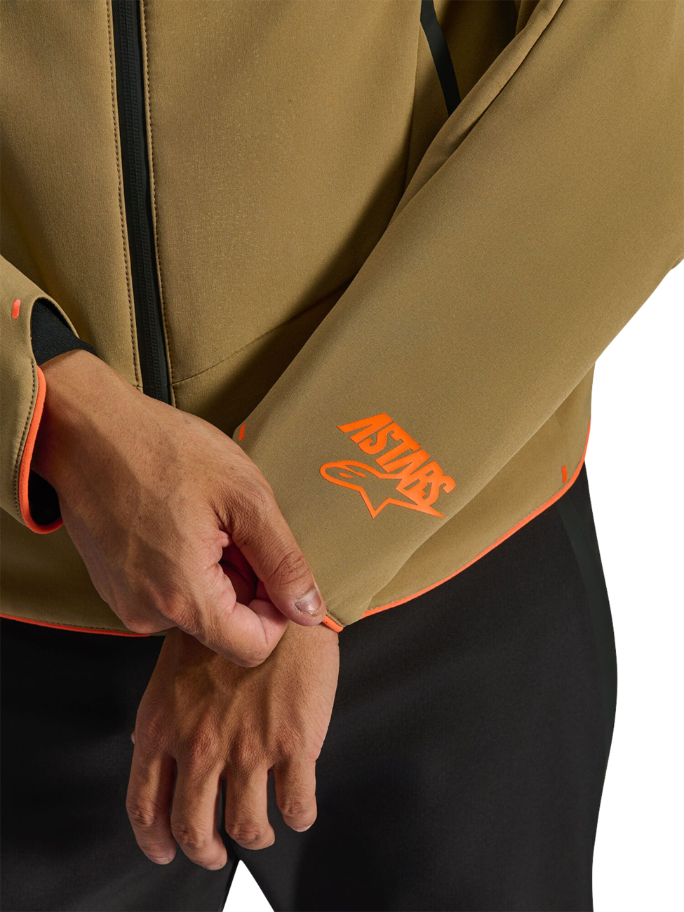 Alpinestars Aeroshell Waterproof Jacket - Dark Khaki/Black/Orange Fluo (5)
