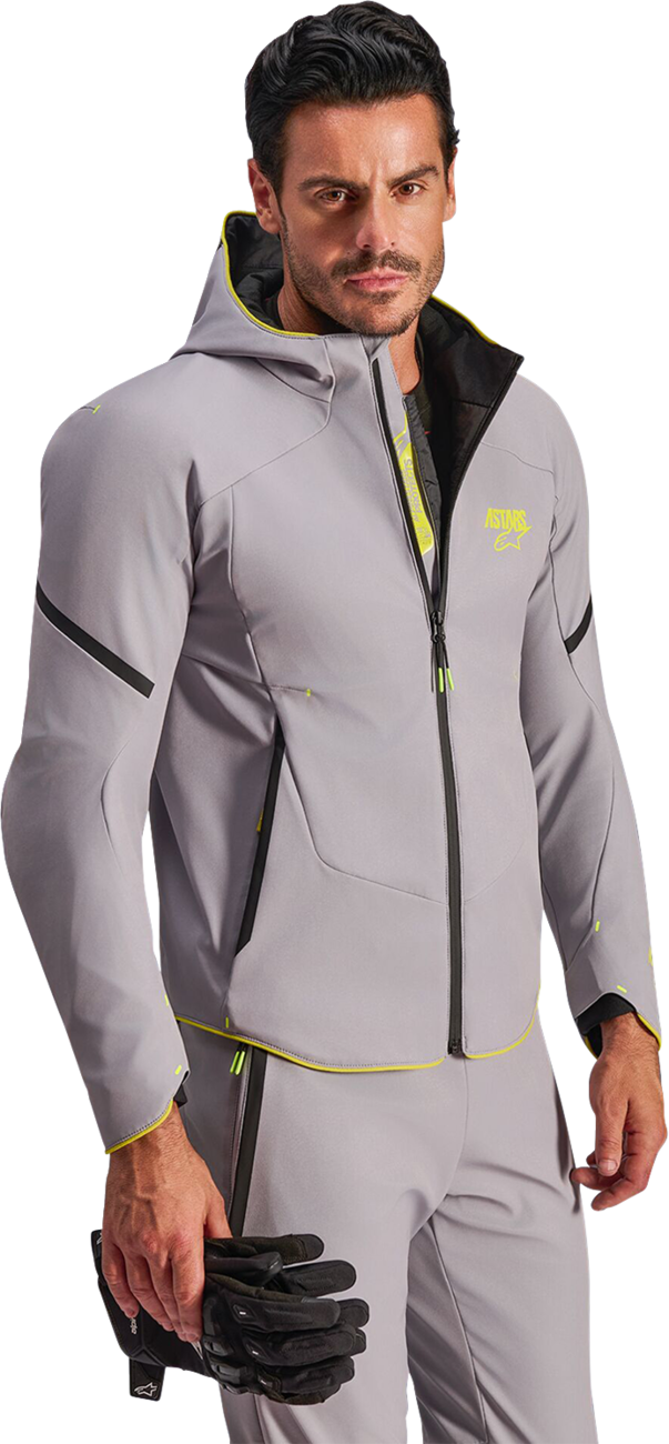 Alpinestars Aeroshell Waterproof Jacket - Mid Gray/Yellow Fluo (4)