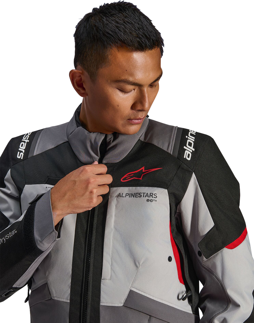 Alpinestars Andes v4 Drystar® Jacket - Dark Gray/Ice Gray/Black/Bright Red