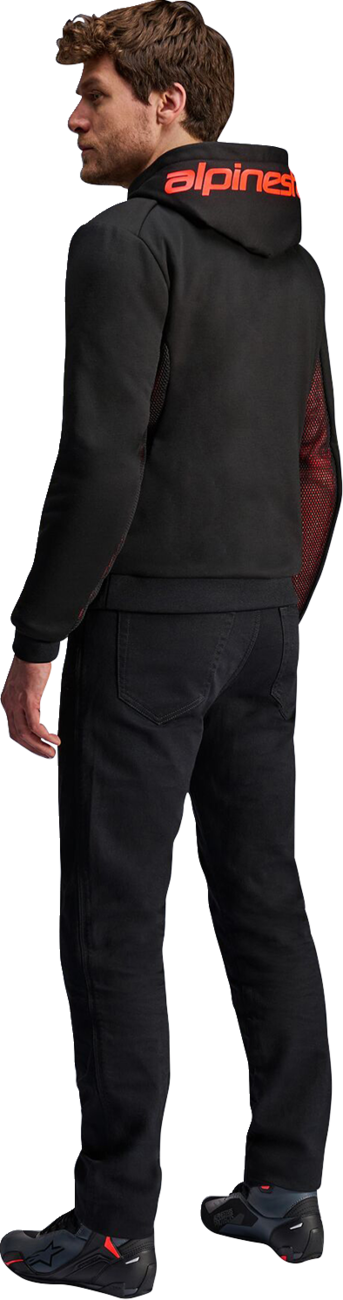 Alpinestars Chrome Air Sport Hoodie - Black/Red Fluo