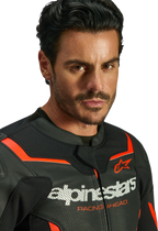Alpinestars GP Force v2 Airflow Leather Jacket - Black/Red Fluo