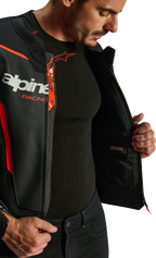 Alpinestars GP Force v2 Airflow Leather Jacket - Black/Red Fluo