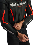 Alpinestars GP Force v2 Airflow Leather Jacket - Black/Red Fluo