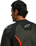 Alpinestars GP Force v2 Airflow Leather Jacket - Black/Red Fluo