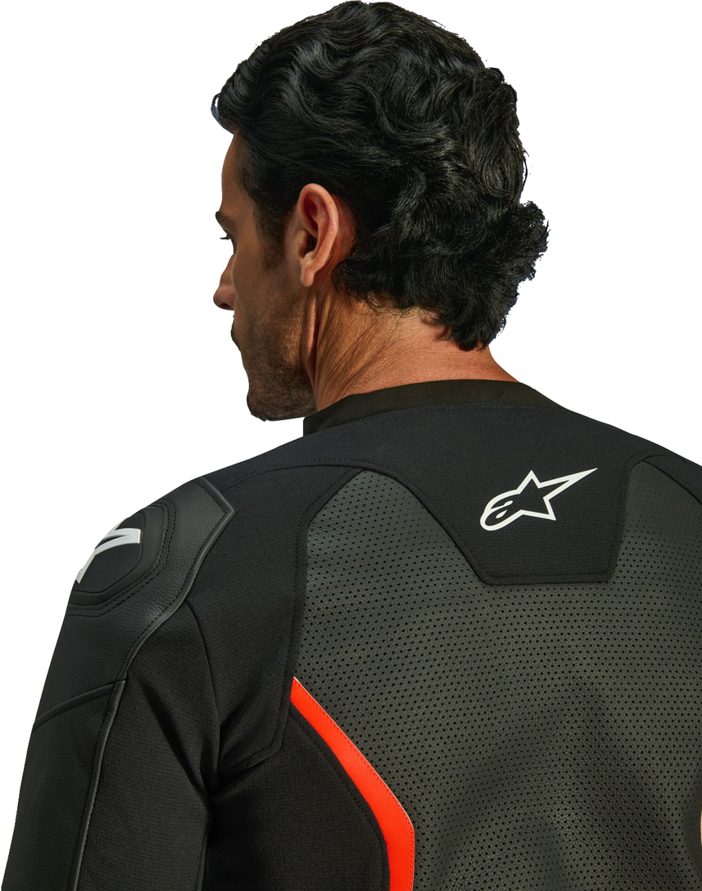 Alpinestars GP Force v2 Airflow Leather Jacket - Black/Red Fluo