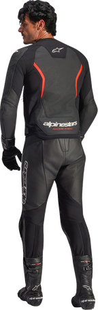 Alpinestars GP Force v2 Airflow Leather Jacket - Black/Red Fluo