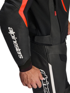 Alpinestars GP Force v2 Airflow Leather Jacket - Black/Red Fluo