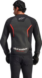 Alpinestars GP Force v2 Airflow Leather Jacket - Black/Red Fluo