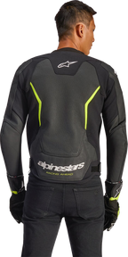 Alpinestars GP Force v2 Airflow Leather Jacket - Black/Yellow Fluo