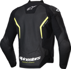Alpinestars GP Force v2 Airflow Leather Jacket - Black/Yellow Fluo