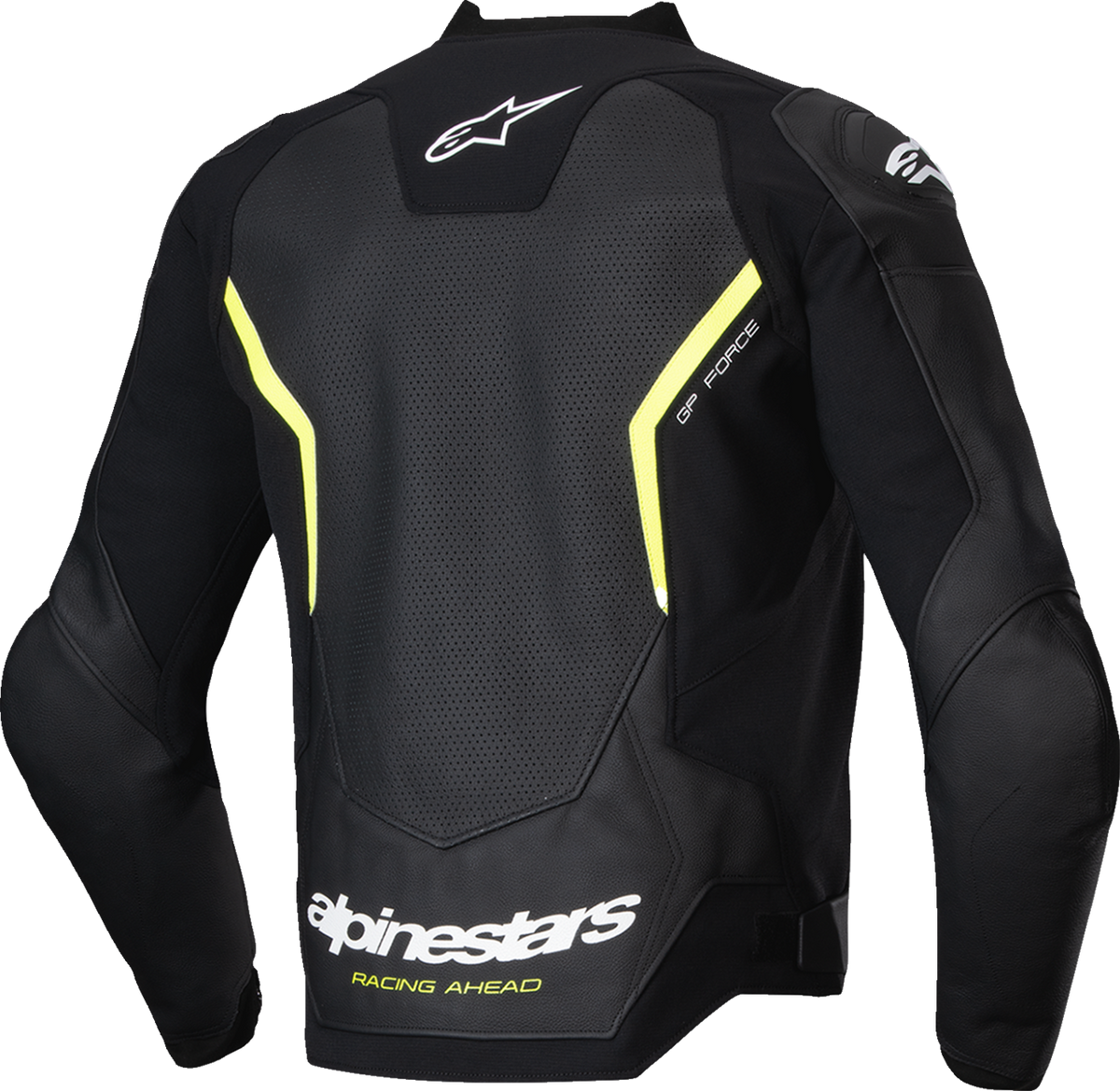Alpinestars GP Force v2 Airflow Leather Jacket - Black/Yellow Fluo