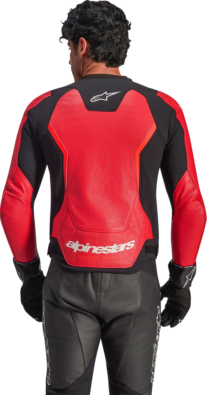 Alpinestars GP Force v2 Airflow Leather Jacket - Red/Red Fluo