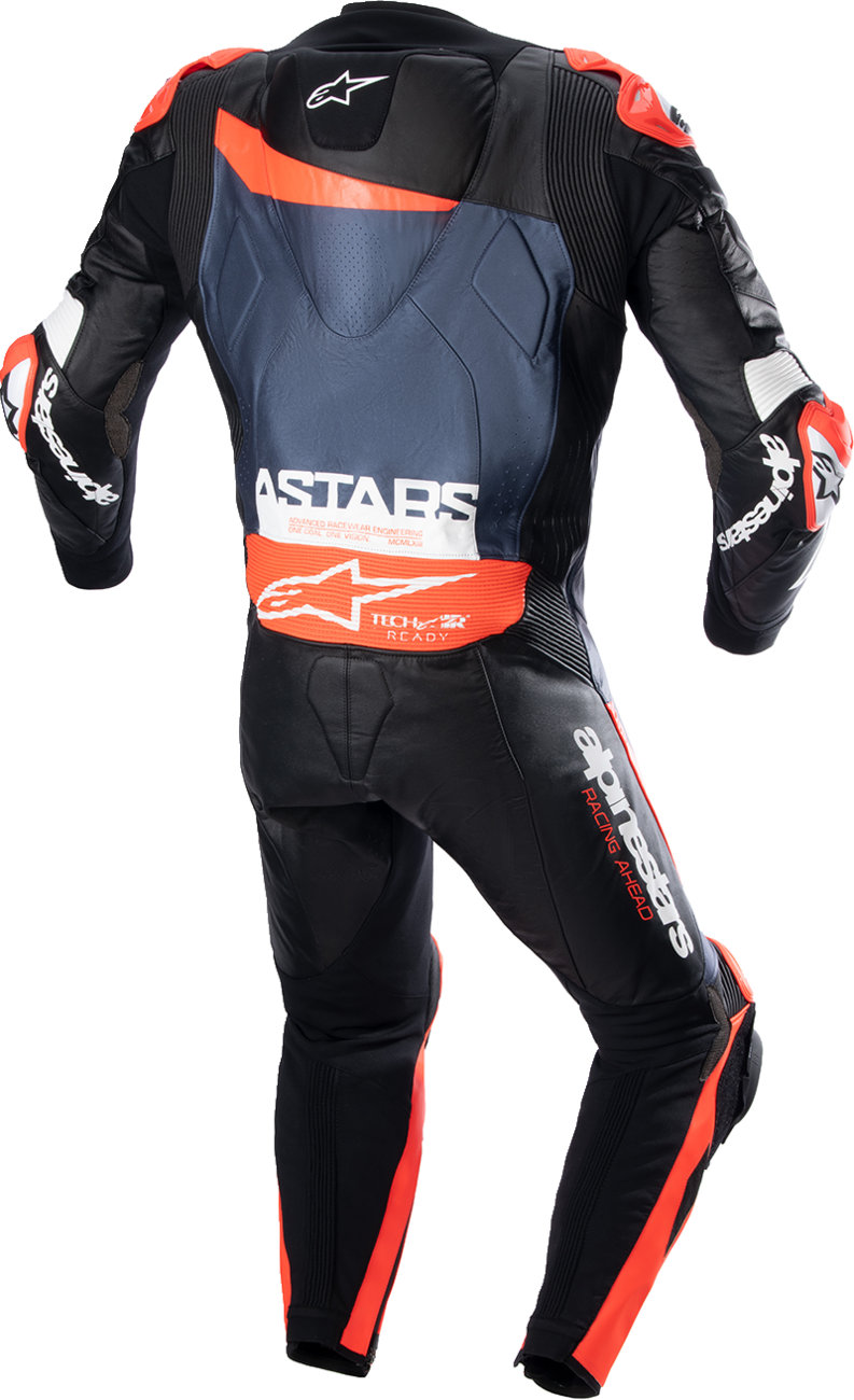 Alpinestars GP Plus v4 Leather Suit - Black/Red Fluo/Dark Blue