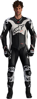 Alpinestars GP Plus v4 Sprint 1-Piece Leather Suit - Black/Red Fluo/White