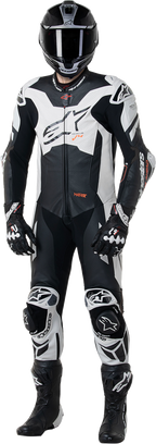 Alpinestars GP Plus v4 Sprint 1-Piece Leather Suit - Black/Red Fluo/White