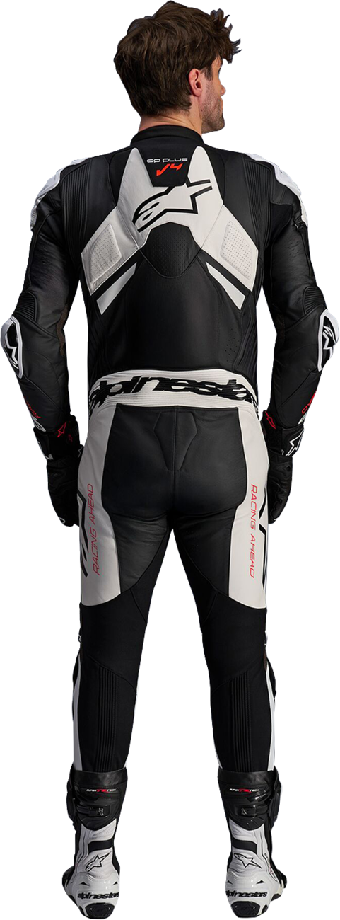 Alpinestars GP Plus v4 Sprint 1-Piece Leather Suit - Black/Red Fluo/White