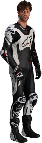 Alpinestars GP Plus v4 Sprint 1-Piece Leather Suit - Black/Red Fluo/White