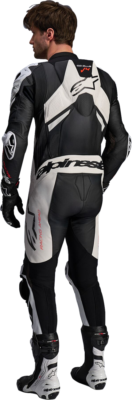 Alpinestars GP Plus v4 Sprint 1-Piece Leather Suit - Black/Red Fluo/White