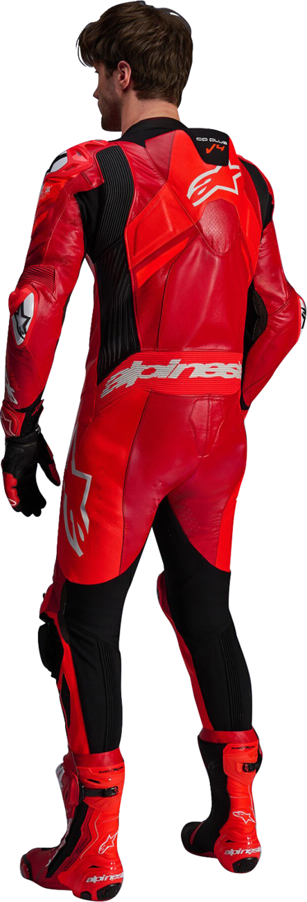 Alpinestars GP Plus v4 Sprint 1-Piece Leather Suit - Red Fluo/Mid Red/White