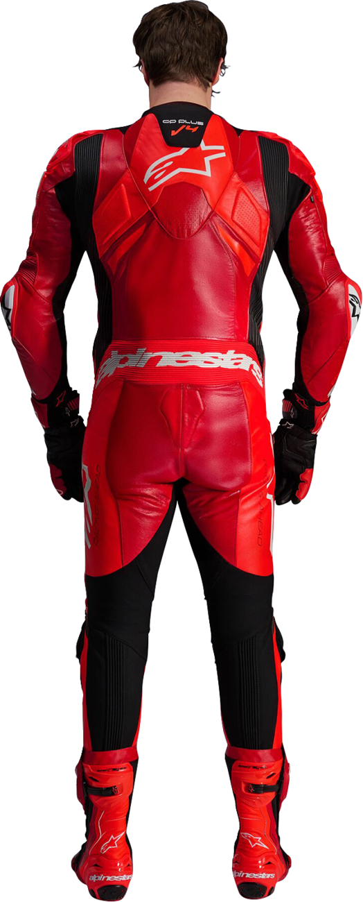 Alpinestars GP Plus v4 Sprint 1-Piece Leather Suit - Red Fluo/Mid Red/White