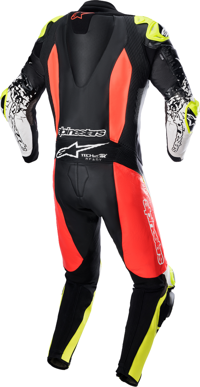 Alpinestars GP Tech v4 Leather Suit - Black/Red/Yellow Fluo