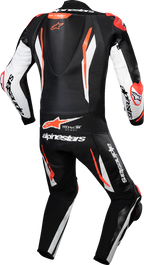 Alpinestars GP Tech v5 1-Piece Leather Suit - Black/White/Red Fluo