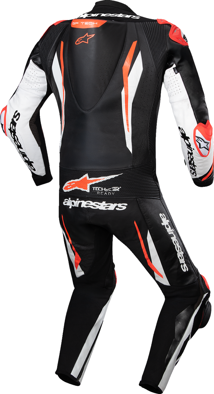 Alpinestars GP Tech v5 1-Piece Leather Suit - Black/White/Red Fluo