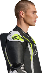 Alpinestars GP Tech v5 1-Piece Leather Suit - Black/White/Yellow Fluo