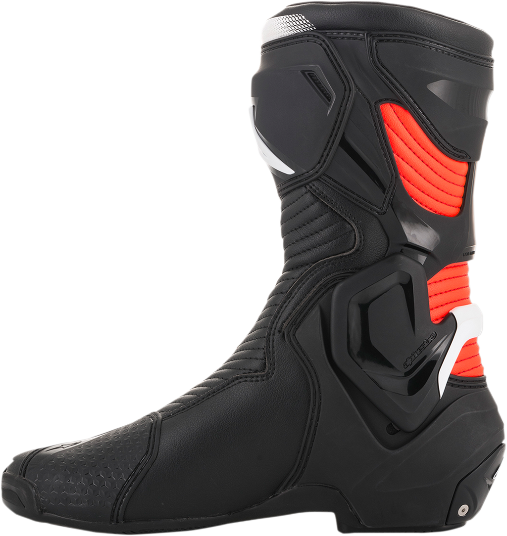 Alpinestars SMX Plus Boots - Black/White/Red Fluorescent