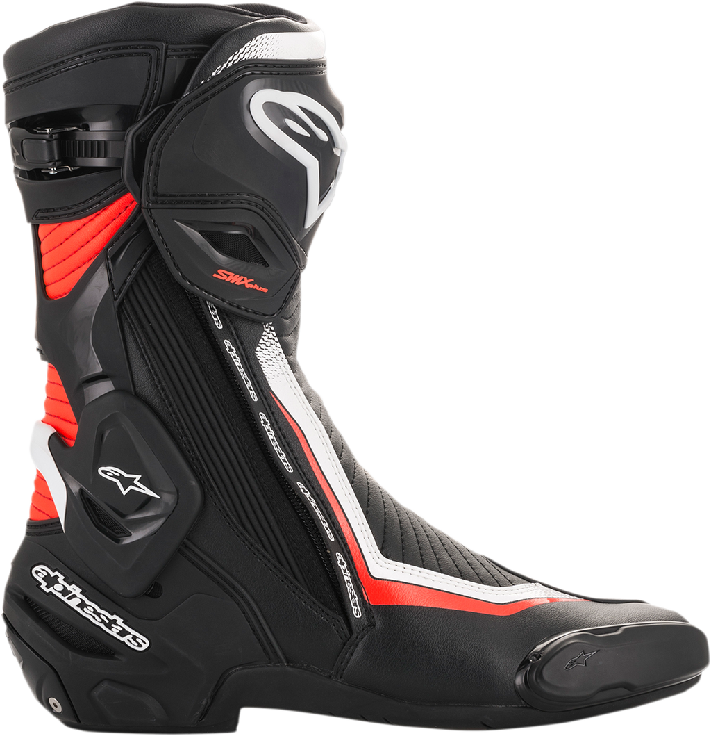 Alpinestars SMX Plus Boots - Black/White/Red Fluorescent