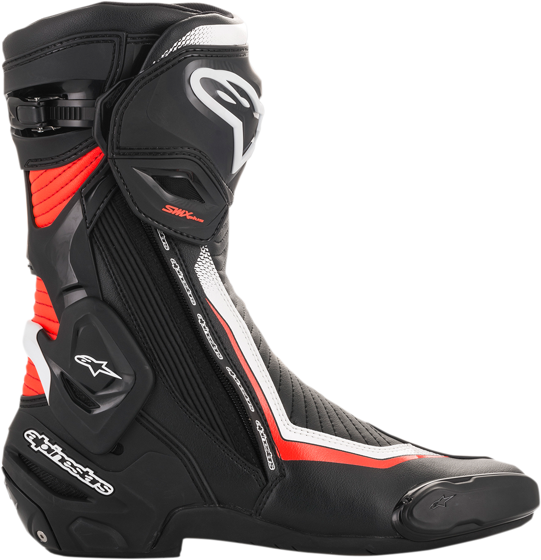 Alpinestars SMX Plus Boots - Black/White/Red Fluorescent