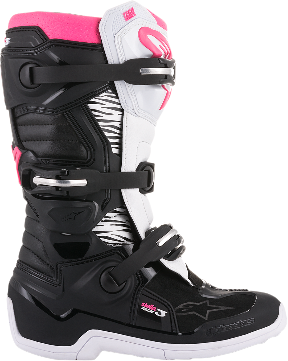 Alpinestars Stella Tech 3 Boots - Black/White/Pink