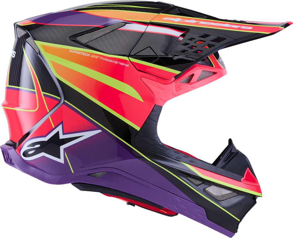 Alpinestars Supertech M10 Helmet - MIPS® - Era - Gloss Pink/Violet/Yellow Fluo