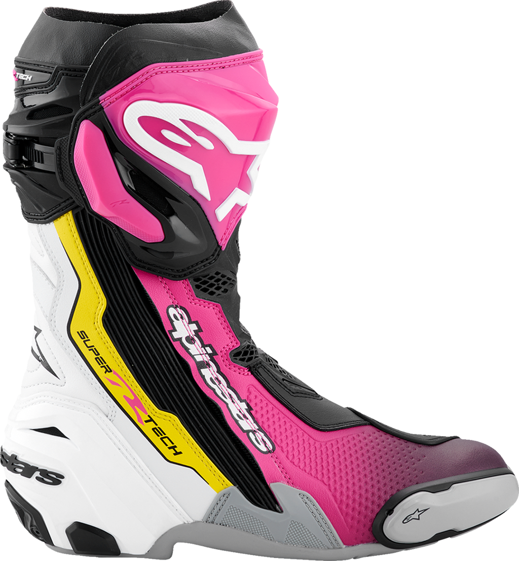 Alpinestars Supertech R Boots - Black/Magenta/White/Yellow