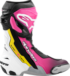 Alpinestars Supertech R Boots - Black/Magenta/White/Yellow