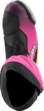 Alpinestars Supertech R Boots - Black/Magenta/White/Yellow