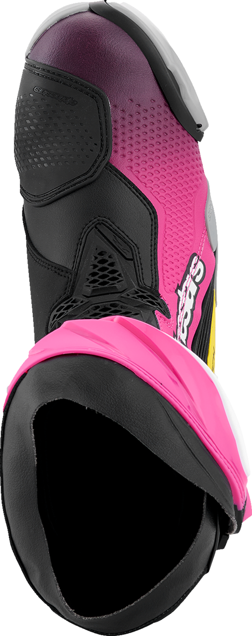 Alpinestars Supertech R Boots - Black/Magenta/White/Yellow