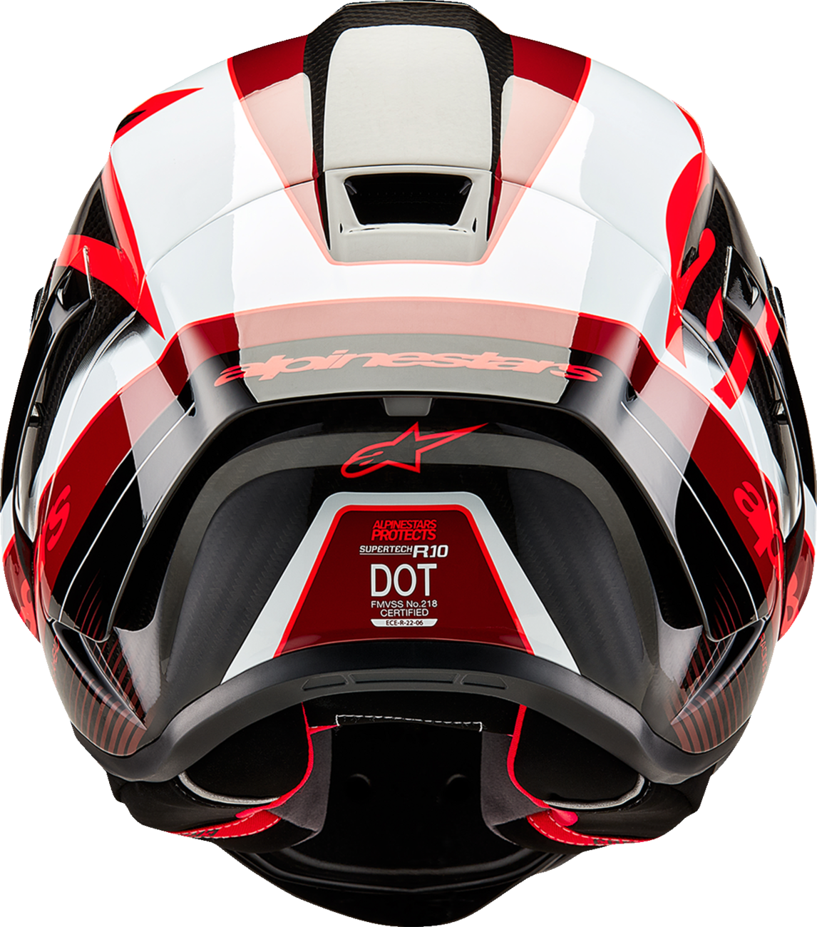 Alpinestars Supertech R10 Helmet - Team - Black/Carbon Red/Gloss White