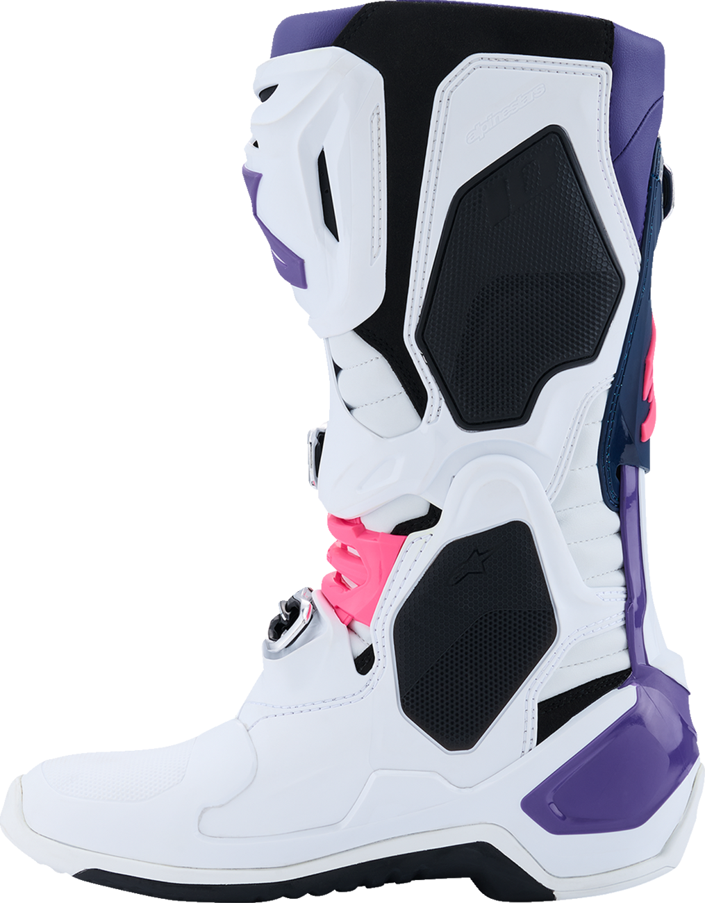 Alpinestars Tech 10 Boots - White/Violet/Navy/Pink Fluorescent