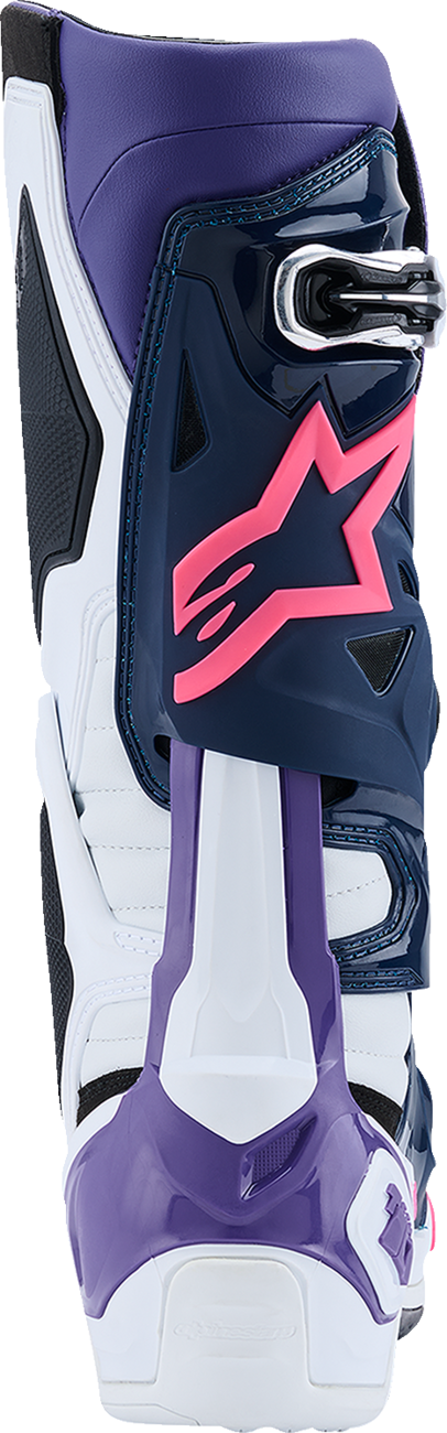 Alpinestars Tech 10 Boots - White/Violet/Navy/Pink Fluorescent