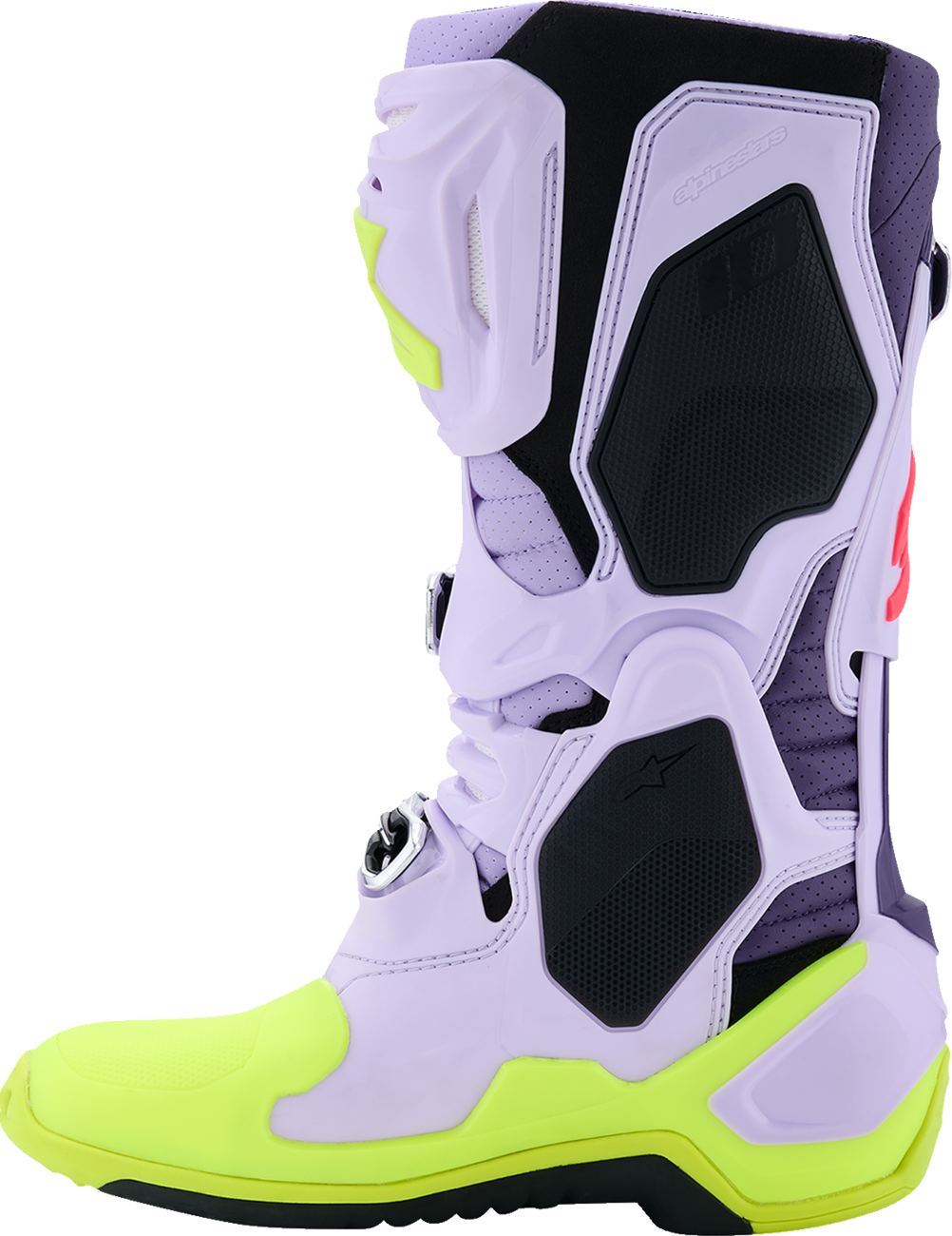 Alpinestars Tech 10 Supervented Boots - Purple/Fluorescent Yellow/Diva Pink