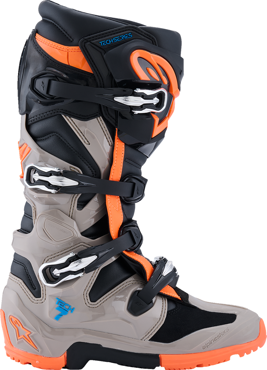 Alpinestars Tech 7 Enduro Boots - Black/Warm Gray/Fluorescent Orange