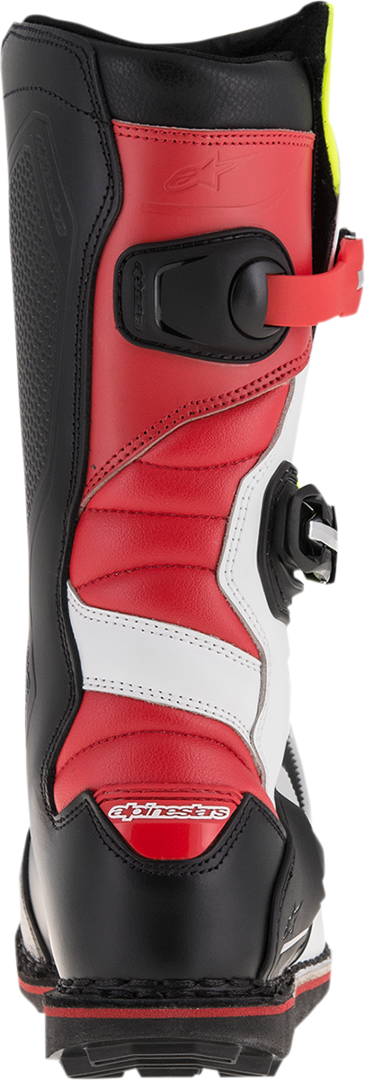 Alpinestars Tech-T Boots - White/Red/Yellow Fluorescent/Black
