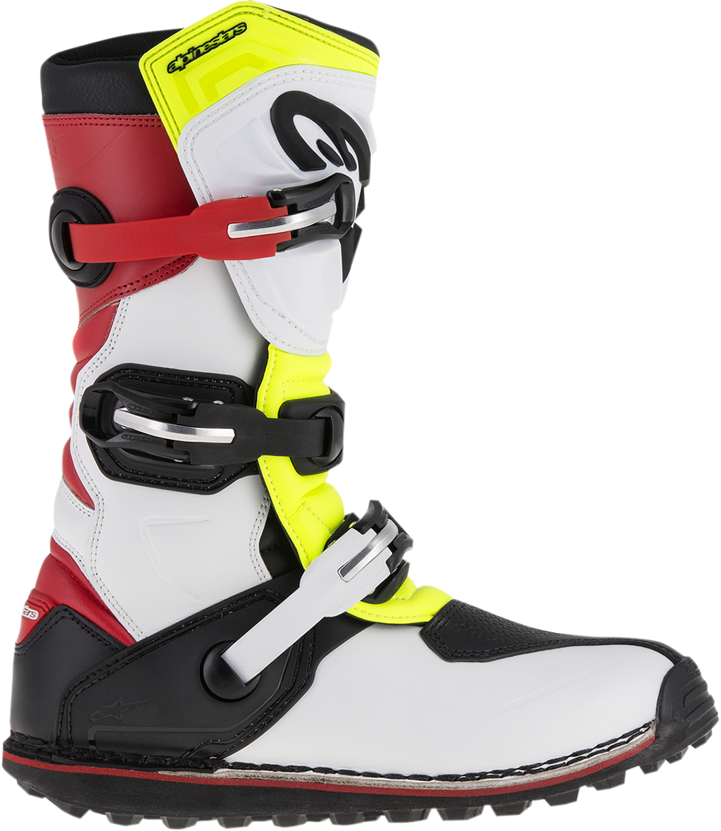 Alpinestars Tech-T Boots - White/Red/Yellow Fluorescent/Black