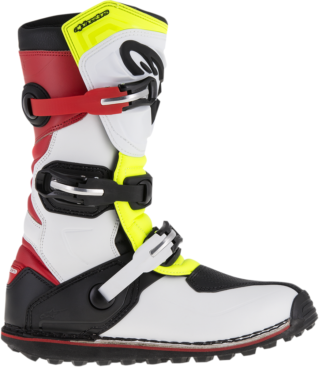 Alpinestars Tech-T Boots - White/Red/Yellow Fluorescent/Black